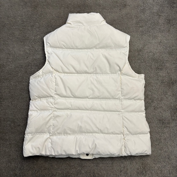 Lands’ End Quilted Down Puffer Vest Button Front White Women's - Picture 2 of 6
